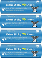 Extra Sticky Large Lint Roller Refills, 6.3'' Giant Lint Roller Refills by Yabeepet