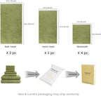 SEMAXE Sage Green Bath Towel Set, 100% Cotton Bathroom Towels - Image 2