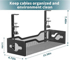 Under Desk Cable Management Tray No Drill, Metal Mesh Cable Management Under - Image 7