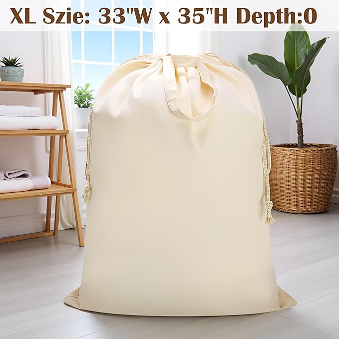 Canvas Laundry Bag 33"Wx 35"H, Thick Canvas Laundry Bag - Image 8