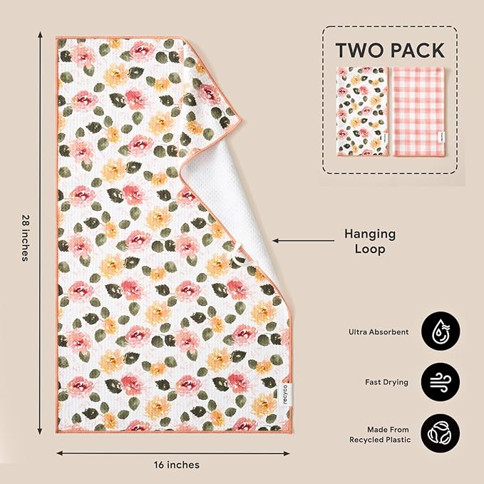 RECYCO Waffle Kitchen Towel Set of 2 - Image 2
