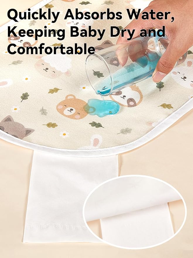 TILLYOU Waterproof Changing Pad Liners 6 Pack, 100% Cotton Reusable Cloth - Image 6