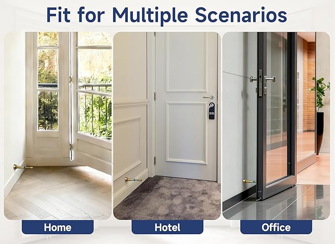 4Pcs Adjustable Door Stoppers for Bottom of Door, 3.07-4.45 in Aluminum Bronze - Image 6