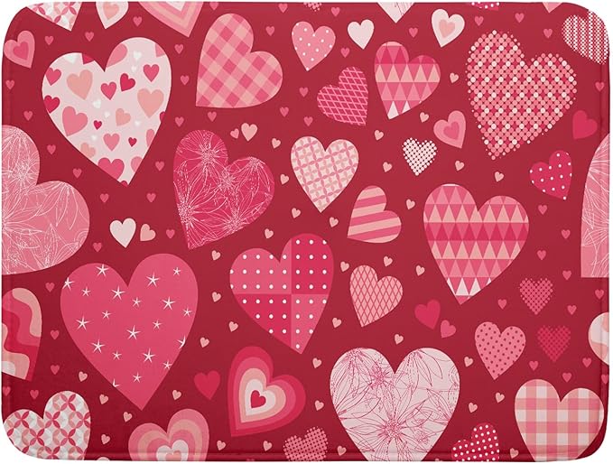 Valentine Day Love Heart Dish Drying Pad 18 x 24 Inch by APORTT