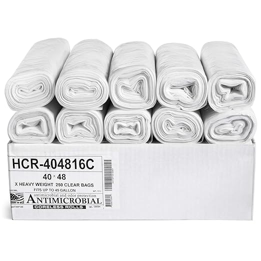 Aluf Plastics 45 Gallon Clear Trash Bags 40" x 48" by AlufPlastics