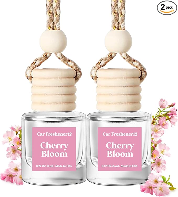 Car Air Freshener Hanging, Cherry Bloom Fragrance Oil Air Diffuser by BurstBird