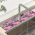 Colorful Hydrangea Kitchen Sink Splash Guard Faucet Mat Purple Pink Hydrangea by Unknown