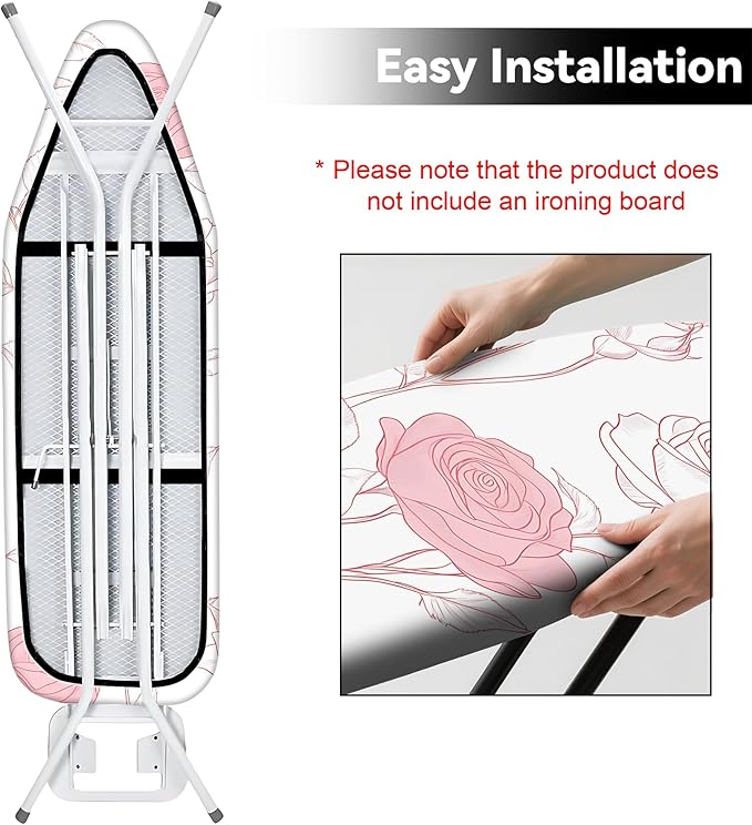 Floral Ironing Board Cover 17.7"x49", Standard Size Iron Board Covers - Image 2