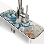 Kitchen Sink Splash Guard，Blue-octopus Faucet Mat Sink Gadgets-Super Absorbent by ZHUZHISHAN
