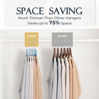 HOUSE DAY Tranquil Blue Velvet Hangers 60 Pack, Non Slip Clothes Felt Hanger - Image 4