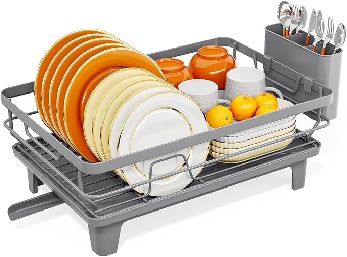 TOOLF Space-Saving Dish Drying Rack, Sink Dish Drainer Rack, Dishes Strainer - Image 2
