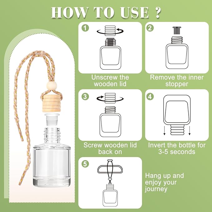 6 Pack Car Air Freshener for Women, Long Lasting Slow-Release Natural Essential - Image 7