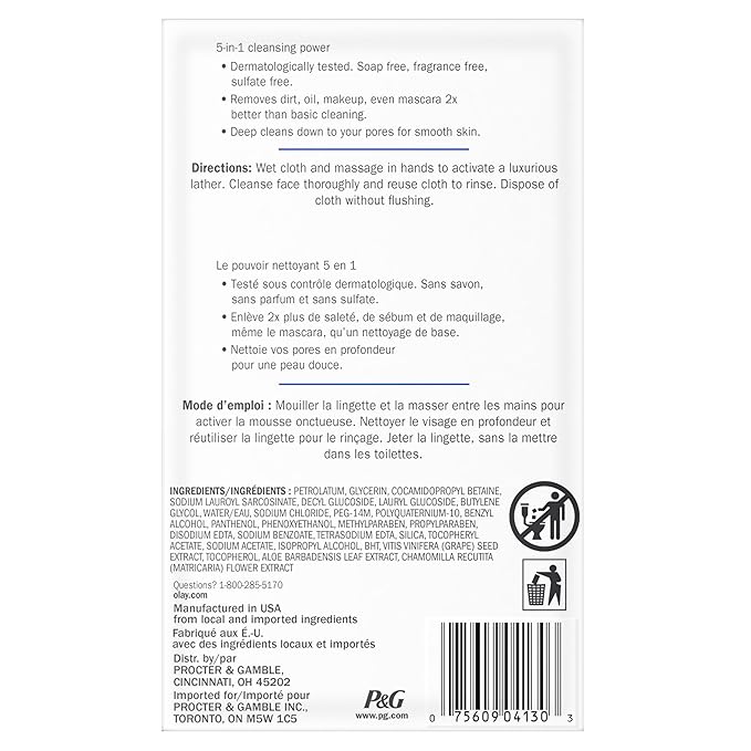 Olay Makeup Remover Wipes, Daily Facials Deep Clean Face Cleanser - Image 8