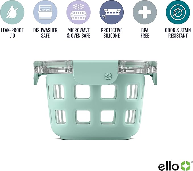 Ello DuraGlass Rounds Glass Food Storage Containers - Image 3