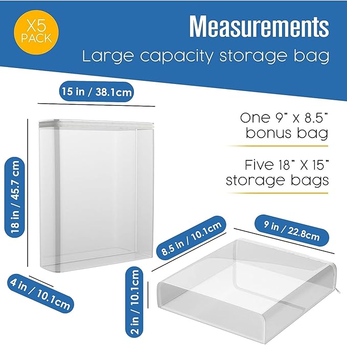 Houseables Sweater Bags Moth Proof, Clothing Storage Bags, - Image 2