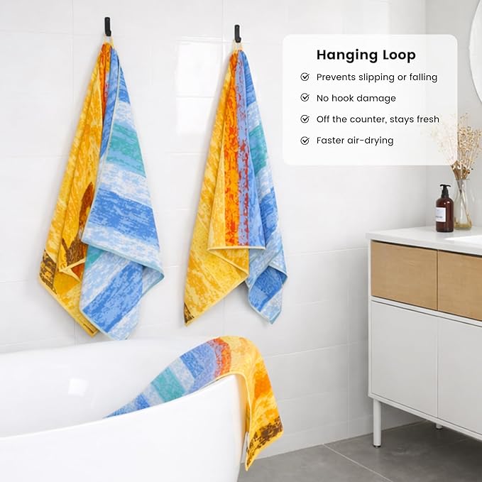 SEMAXE Colorful Bath Towel Set, 100% Cotton Bathroom Towels - Image 4