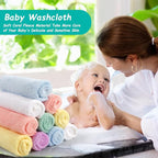 HOMEXCEL Baby Washcloths 12 Pack-Microfiber Baby Bath Face Towel 11.5 x 11.5 - Image 4