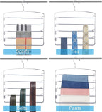 FeeraHozer Pants Hangers Space Saving 3 Pack No Slip 5 Layers Multi Functional - Image 5