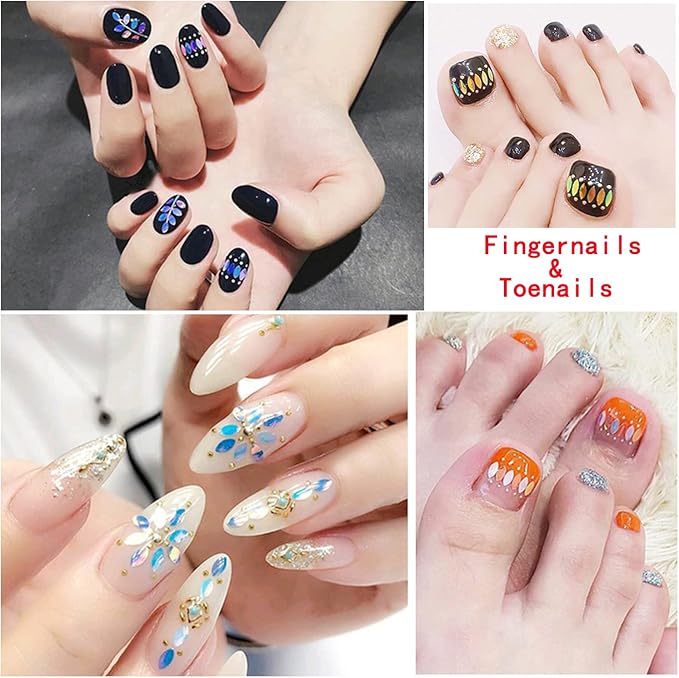 12 Colors Leaf Nail Art Glitter Sequins, Holographic 3D Leaves Nail Art Flakes - Image 2