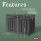 Keter Kentwood 50 Gallon Resin Deck Box for Outdoor Storage – Weather‑Resistant Balcony & Patio Box for Cushions, Throw Pillows & Garden Tools, Dark Grey - Image 3
