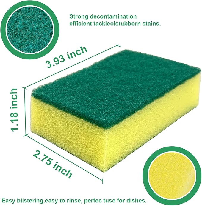 24 Pack Kitchen Cleaning Sponges, Scrub Sponges, Non-Scratch Scrub Dish Sponge - Image 2