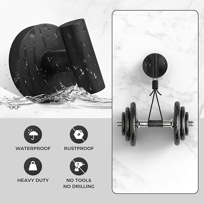 Shower Hooks for Inside Shower, No-Drill Removable&Reusable Towel Hooks for - Image 3