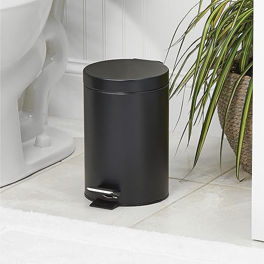 mDesign Pedal Bin — Metal Waste Bin - Image 2