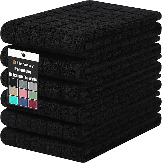 Homaxy Premium Cotton Kitchen Towels 16"x 28", Large Natural Ring Spun 390 GSM by Homaxy