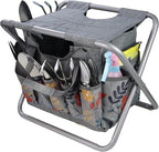 MDSTOP Folding Gardening Stool with Detachable Storage Tote Bag, Gardening Tools Set Organizer for Fishing Outdoor Sports Hiking Camping Garden, Gardening Gifts for Mom/Dad, Without Tools (Aluminum) by MDSTOP