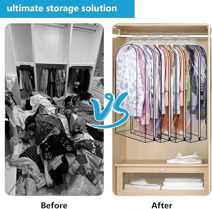 50" Clear Clothes Hangers with Smooth Side Zipper, 4 Pack - Image 7