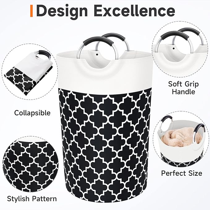 Large Laundry Basket Laundry Hamper Bag Washing Bin Clothes Bag Collapsible Tall - Image 3