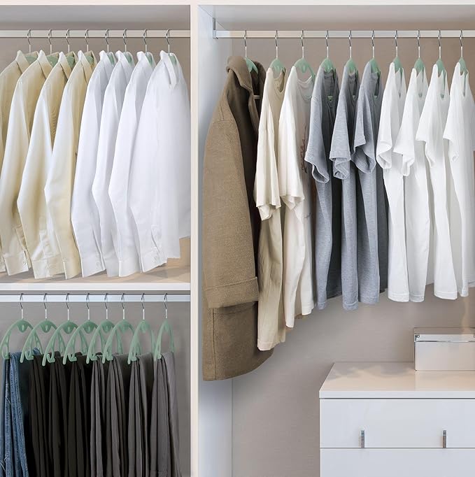 IEOKE Velvet Hangers 50 Pack: Felt Clothes Hangers Heavy Duty Shirt Sweater - Image 2