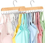 Bra Hanger for Closet, Tank Top Organizer 20 Hooks Capacity Foldable Wood Space by LearnMoreAboutResovo