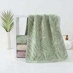 Pidada Hand Towels Set of 4 Leaf Pattern 100% Cotton Absorbent Soft Decorative - Image 4