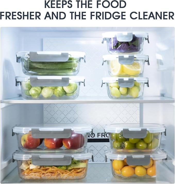 18 Pieces Glass Food Storage Containers - Image 7