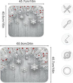 ALAZA Silver Christmas Tree Snowflake Dish Drying Mat - Image 3