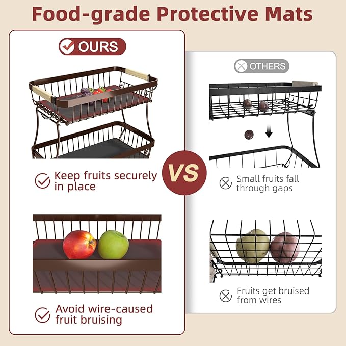 2 Tier Large Fruit Basket for Kitchen Counter - Image 5