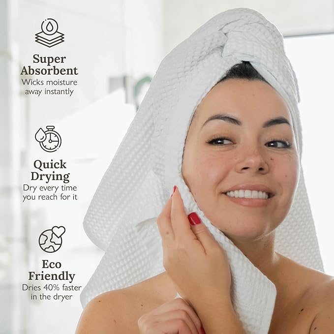 GILDEN TREE Waffle Hand Towels for Bathroom Quick Dry Towel Super Absorbent - Image 4