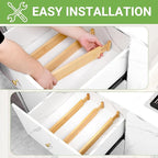Bamboo Drawer Dividers 4 Pack, 16.4"-21.5" Expandable Drawer Organizer - Image 3