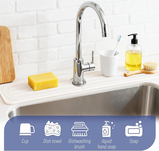 Faucet Mat for Kitchen Sink, Diatomite Stone Drying Mat & Sink Protector - Image 7