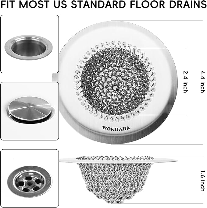Bathtub Drain Hair Catcher, Wokdada Fast Drainage Shower Drain Hair Catcher - Image 4