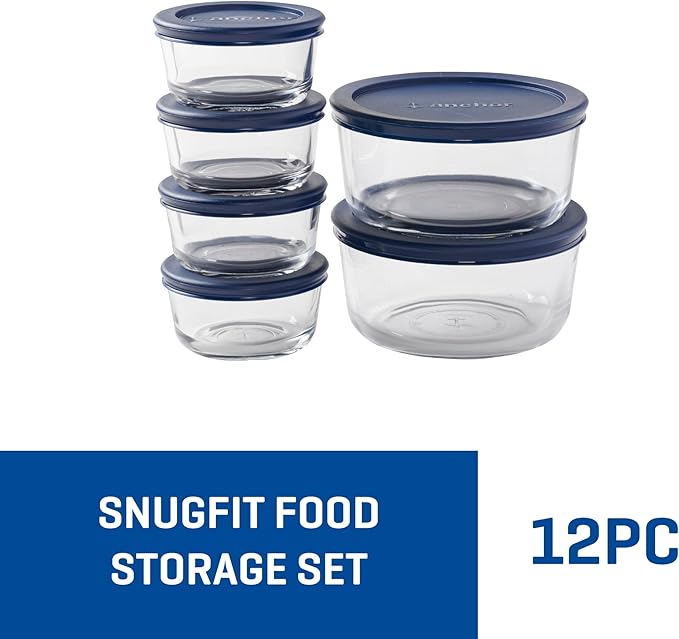 Anchor Hocking 12 Piece Glass Storage Containers - Image 2