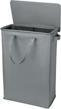 Slim Laundry Basket with Lid and Handles, Foldable Laundry Basket by GOMAJI
