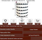 Waterproof Laundry Hamper Collapsible Laundry Basket Leather Handle Laundry Bag - Image 2
