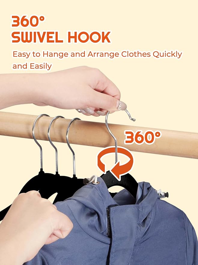 HOUSE DAY 14 Inch Kids Velvet Hangers 100 Pack, Durable Big Kid Hangers - Image 7