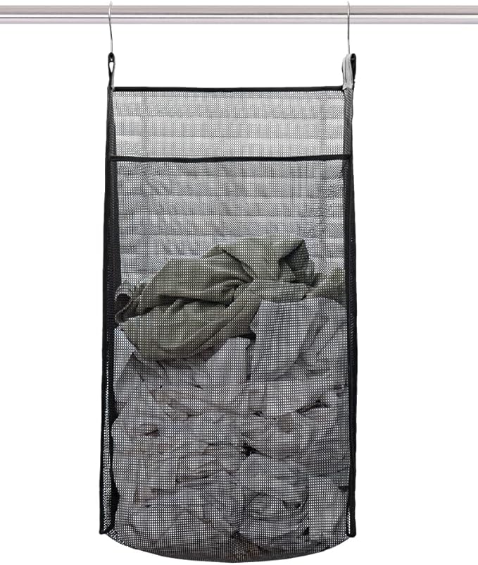 Jelier Hanging Breathable Mesh Laundry Hamper Basket, Portable Heavy Duty by Jelier