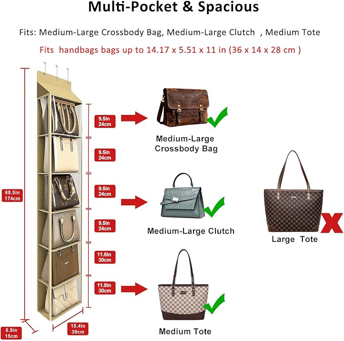 Lirex Over The Door Purse Organizer & Purse Shelf - Image 2
