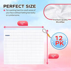 HOMERHYME Microfiber Washcloths Face Towel, 12 Pack White Towels Fingertip - Image 2