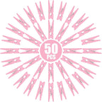 Jdesun 50pcs Pink Wooden Small Clothespins Photo Clips Wood Paper Peg Pin Craft - Image 2