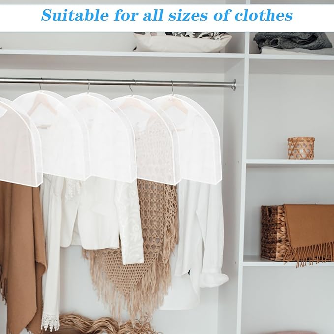 Shoulder Covers for Hanging Clothes, 15 Pack Clear Shoulder Cover Breathable - Image 5